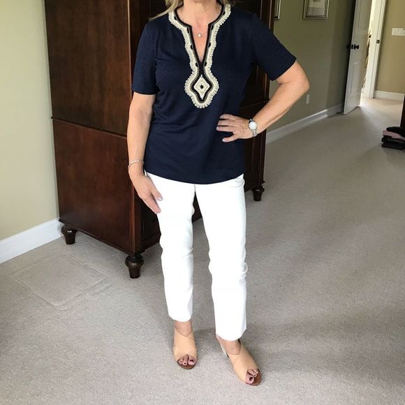 Tory Burch Vanner Cropped pants size 2 - Picture 8 of 9